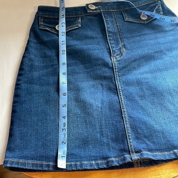NWT Classic Mini Denim Skirt Copper Key Casual XS Stretch Jean Blue Basic - Picture 9 of 11